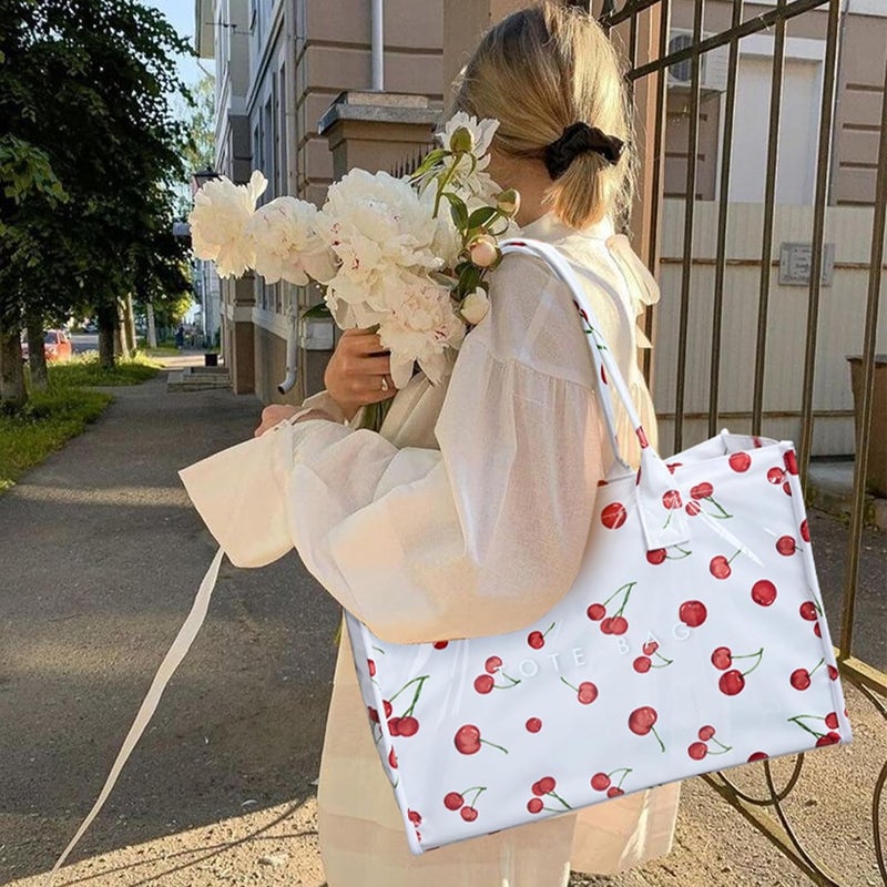 KALIDI FANCY FOREST KALIDI PVC Tote Bag Women’s Kraft Paper Work Handbags Purses with Top Handle - Image 3